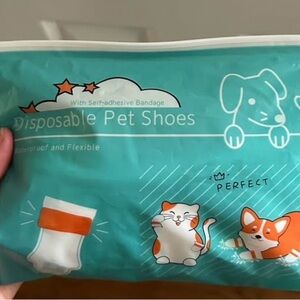 Disposable Pet Shoes with Cute Animal Design